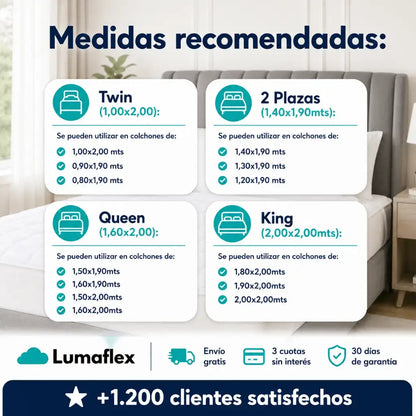 CUBRECOLCHON DELUXE LUMAFLEX™️ | CALIDAD HOTEL Y EXTRA SUAVE