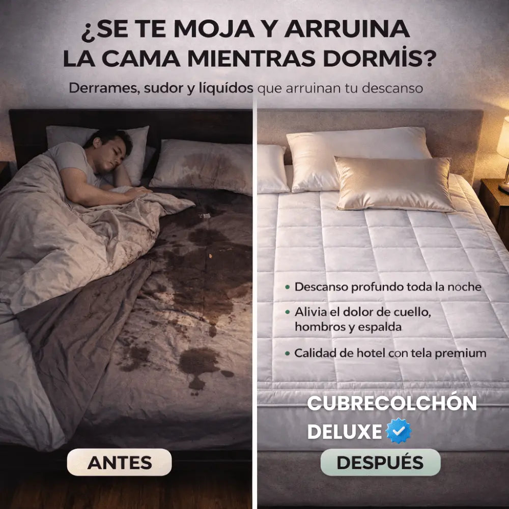 CUBRECOLCHON DELUXE CALIDAD HOTEL | PROTECTOR Y EXTRA SUAVE