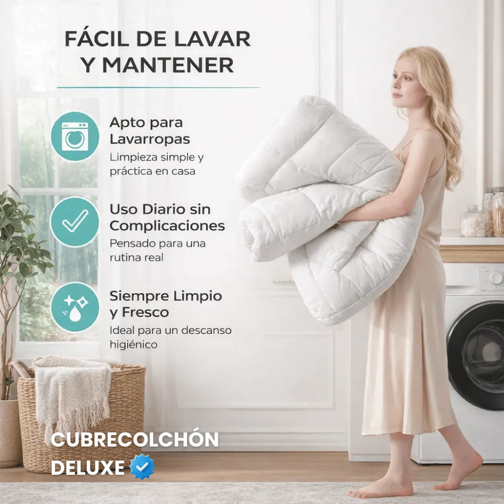 CUBRECOLCHON DELUXE CALIDAD HOTEL | PROTECTOR Y EXTRA SUAVE