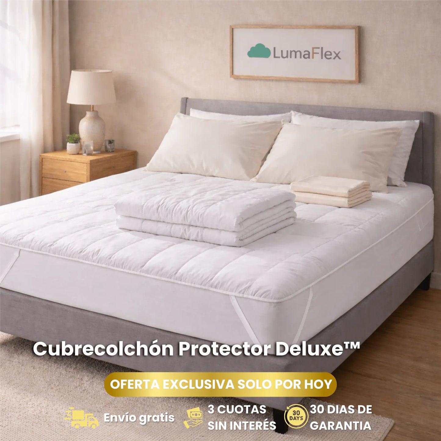 CUBRECOLCHON DELUXE CALIDAD HOTEL | PROTECTOR Y EXTRA SUAVE