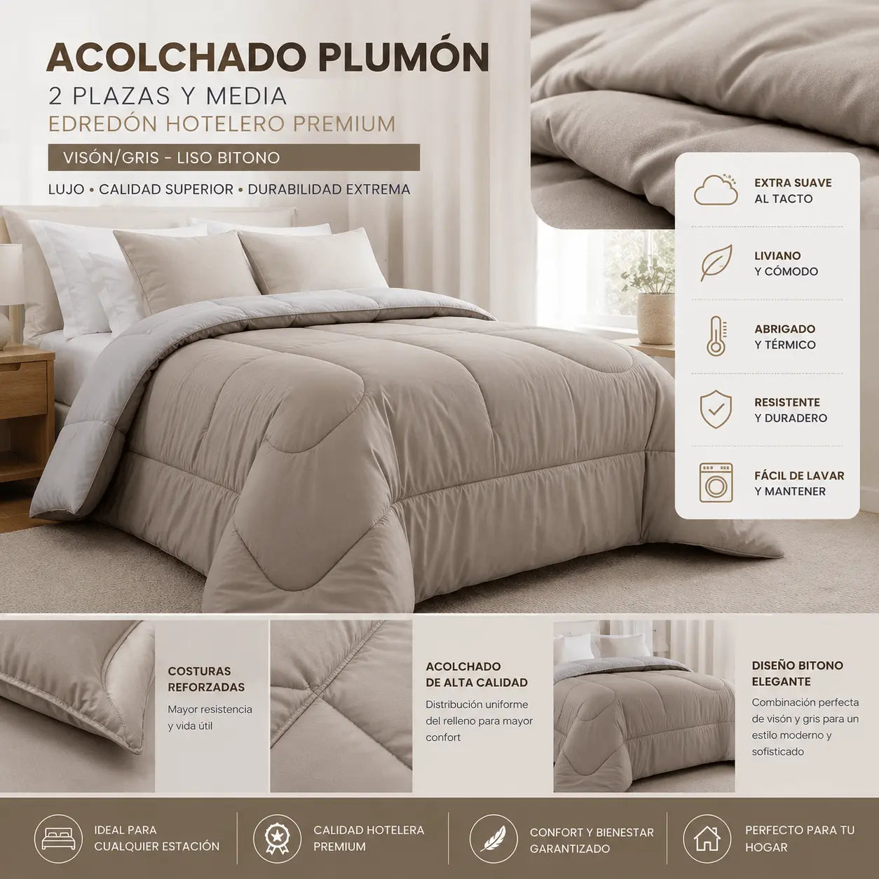 ACOLCHADO REVERSIBLE PLUMON