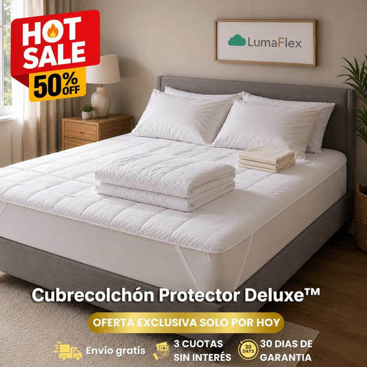 CUBRECOLCHON DELUXE CALIDAD HOTEL | PROTECTOR Y EXTRA SUAVE