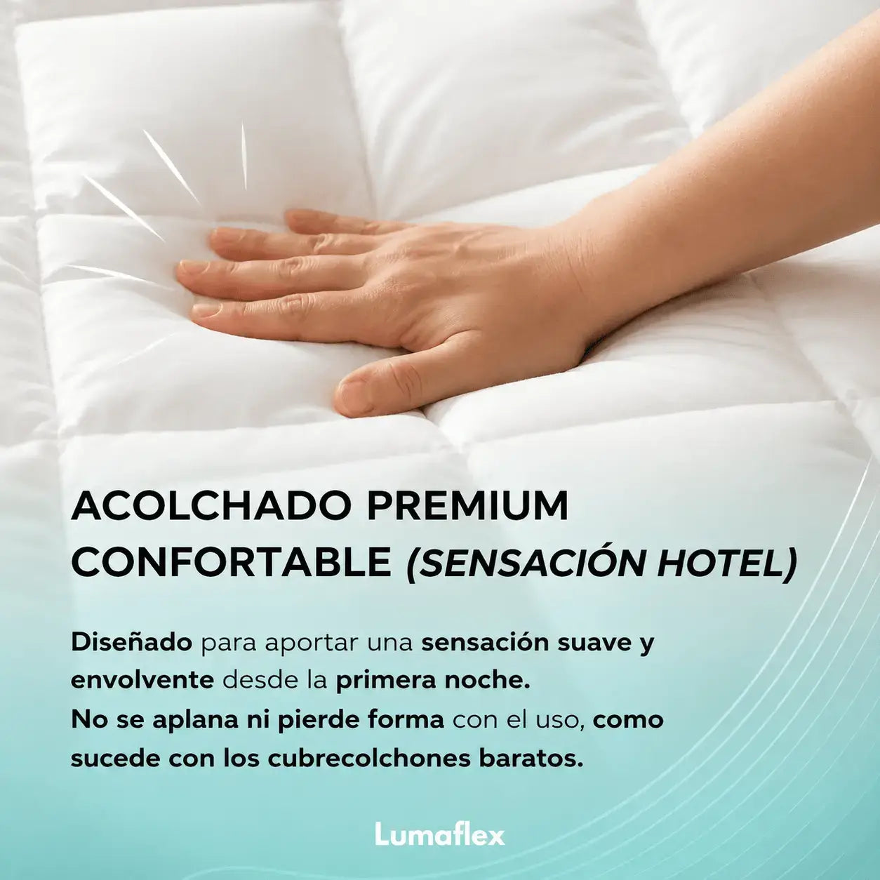 CUBRECOLCHON DELUXE LUMAFLEX™️ | CALIDAD HOTEL Y EXTRA SUAVE