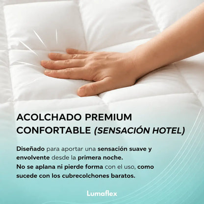 CUBRECOLCHON DELUXE LUMAFLEX™️ | CALIDAD HOTEL Y EXTRA SUAVE