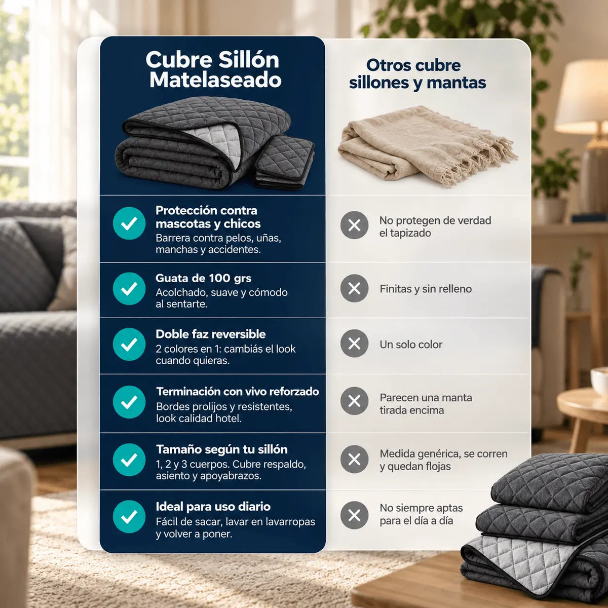CUBRESILLON MATELASEADO LUMAFLEX™️ - CALIDAD HOTEL