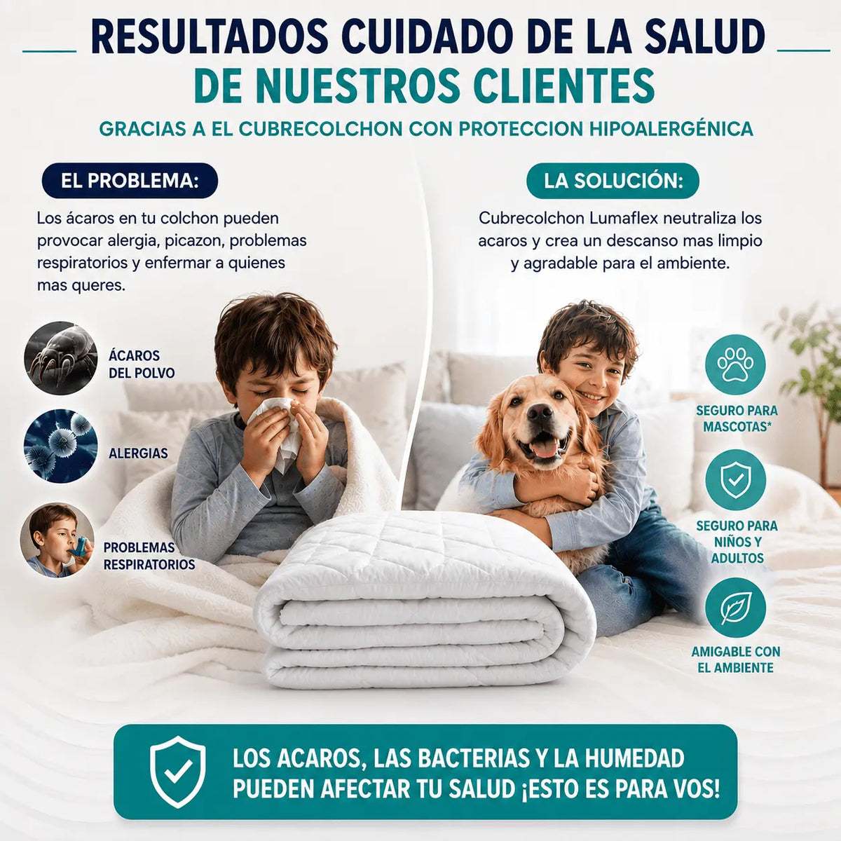 CUBRECOLCHON AJUSTABLE LUMAFLEX™️