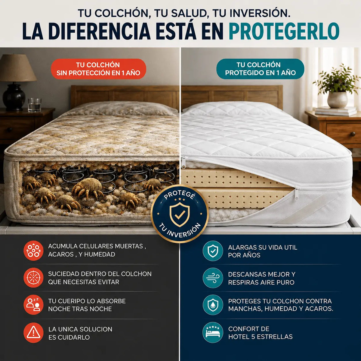 CUBRECOLCHON AJUSTABLE LUMAFLEX™️