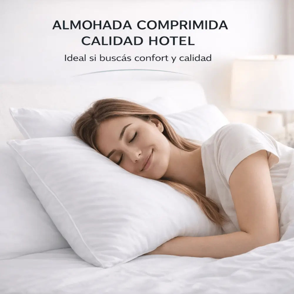ALMOHADA COMPRIMIDA ZIP + FUNDA PERCAL DE REGALO