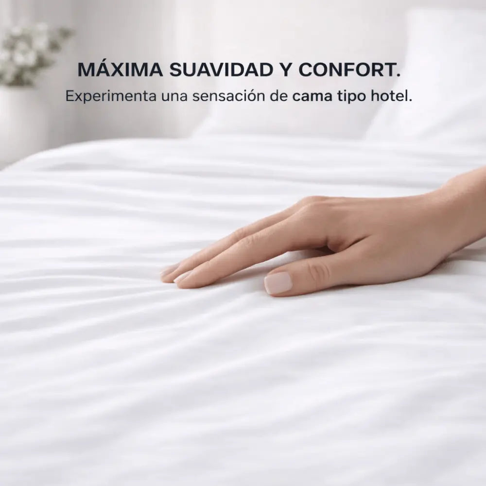 SABANA AJUSTABLE + FUNDA DE ALMOHADA 144 HILOS FIBRA INTIMA
